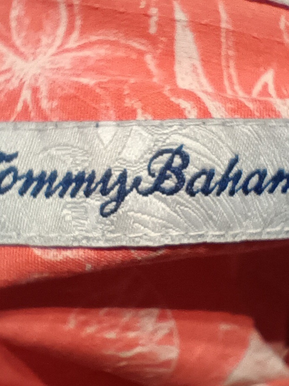 Tommy Bahama Mens Large Short Sleeve Coral Hawaii Exclusive Silk Button Up - Picture 6 of 11